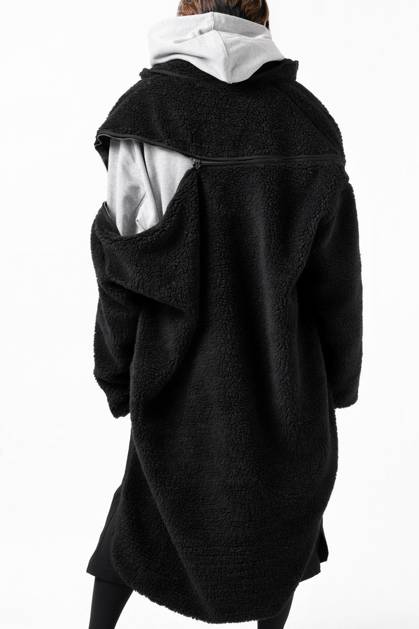 画像をギャラリービューアに読み込む, FACETASM HIGH-LOW ZIPPER FLEECE JACKET (BLACK)