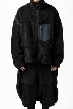 画像をギャラリービューアに読み込む, FACETASM HIGH-LOW ZIPPER FLEECE JACKET (BLACK)