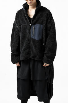 画像をギャラリービューアに読み込む, FACETASM HIGH-LOW ZIPPER FLEECE JACKET (BLACK)