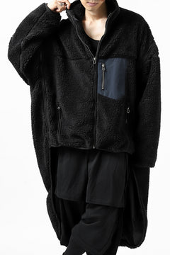 画像をギャラリービューアに読み込む, FACETASM HIGH-LOW ZIPPER FLEECE JACKET (BLACK)