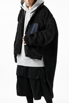 画像をギャラリービューアに読み込む, FACETASM HIGH-LOW ZIPPER FLEECE JACKET (BLACK)