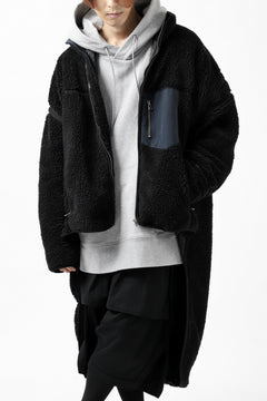 画像をギャラリービューアに読み込む, FACETASM HIGH-LOW ZIPPER FLEECE JACKET (BLACK)