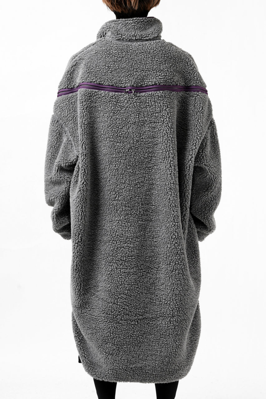 画像をギャラリービューアに読み込む, FACETASM HIGH-LOW ZIPPER FLEECE JACKET (GREY)