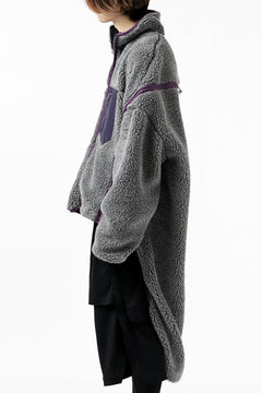 画像をギャラリービューアに読み込む, FACETASM HIGH-LOW ZIPPER FLEECE JACKET (GREY)