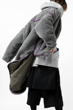 画像をギャラリービューアに読み込む, FACETASM HIGH-LOW ZIPPER FLEECE JACKET (GREY)