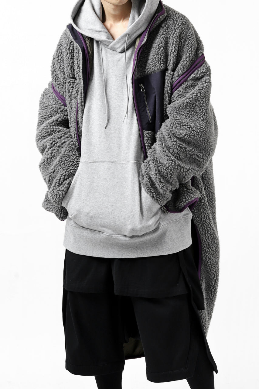 画像をギャラリービューアに読み込む, FACETASM HIGH-LOW ZIPPER FLEECE JACKET (GREY)