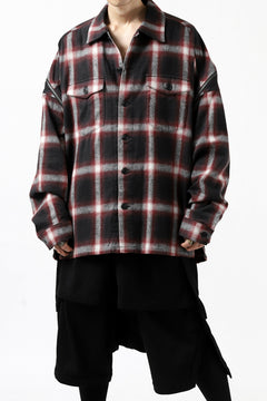 画像をギャラリービューアに読み込む, FACETASM CHECK ZIPPER SHIRT (RED)