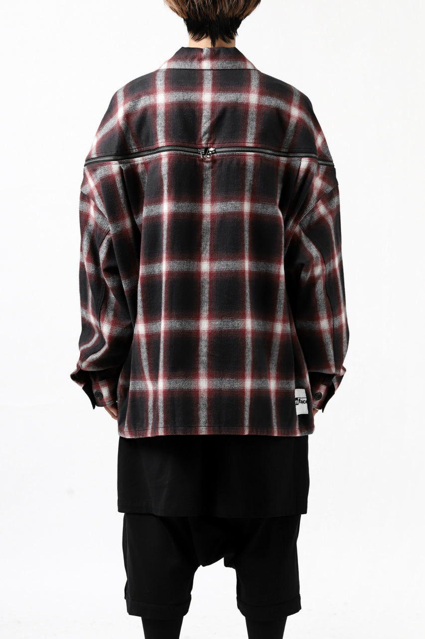 画像をギャラリービューアに読み込む, FACETASM CHECK ZIPPER SHIRT (RED)