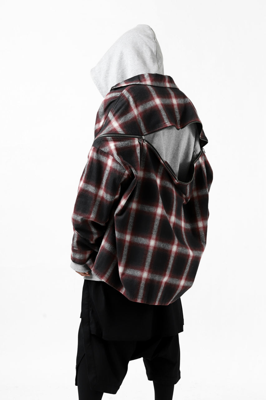 画像をギャラリービューアに読み込む, FACETASM CHECK ZIPPER SHIRT (RED)