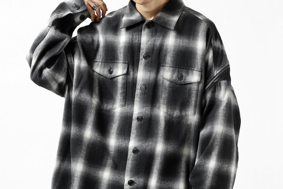 画像をギャラリービューアに読み込む, FACETASM CHECK ZIPPER SHIRT (BLACK)