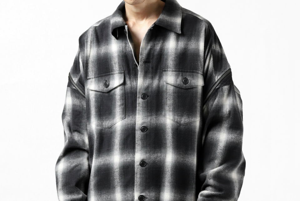 画像をギャラリービューアに読み込む, FACETASM CHECK ZIPPER SHIRT (BLACK)