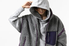 画像をギャラリービューアに読み込む, FACETASM HIGH-LOW ZIPPER FLEECE JACKET (GREY)