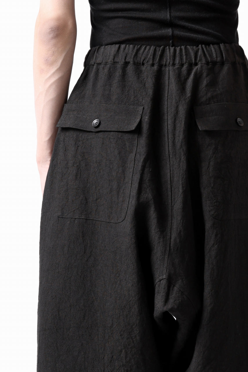 Load image into Gallery viewer, ISAMU KATAYAMA BACKLASH EASY SHORTS / SOFT LINEN (BLACK)