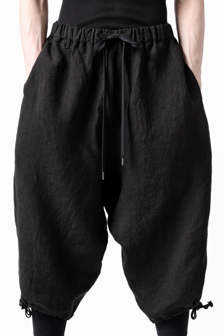 Load image into Gallery viewer, ISAMU KATAYAMA BACKLASH EASY SHORTS / SOFT LINEN (BLACK)