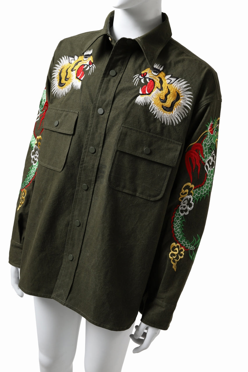 画像をギャラリービューアに読み込む, READYMADE SKA SHIRT-JACKET (KHAKI GREEN)