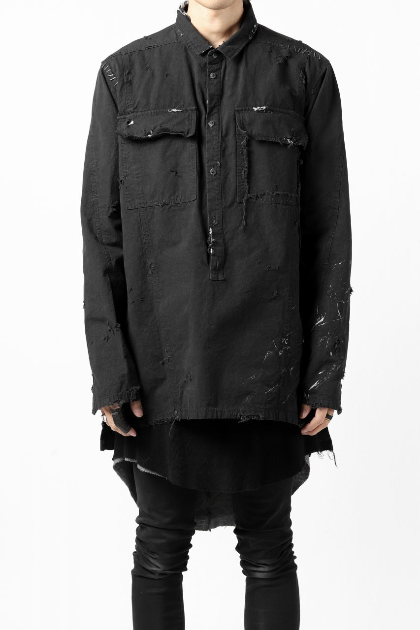画像をギャラリービューアに読み込む, RESURRECTION x LOOM Re-production ARMY SMOCK SHIRT-JACKET (BLACK)