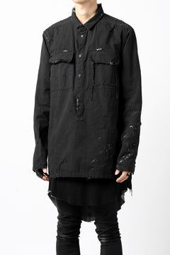 画像をギャラリービューアに読み込む, RESURRECTION x LOOM Re-production ARMY SMOCK SHIRT-JACKET (BLACK)