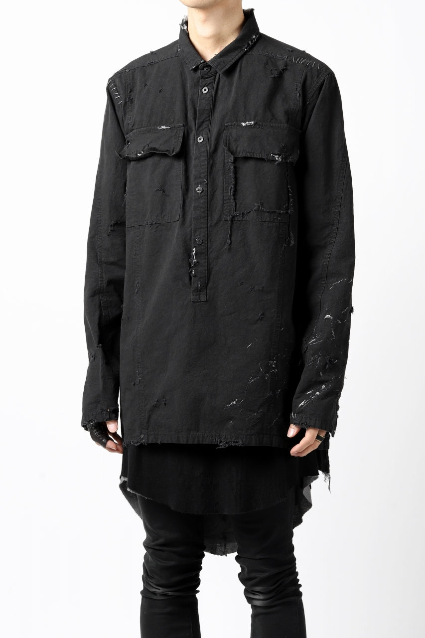画像をギャラリービューアに読み込む, RESURRECTION x LOOM Re-production ARMY SMOCK SHIRT-JACKET (BLACK)