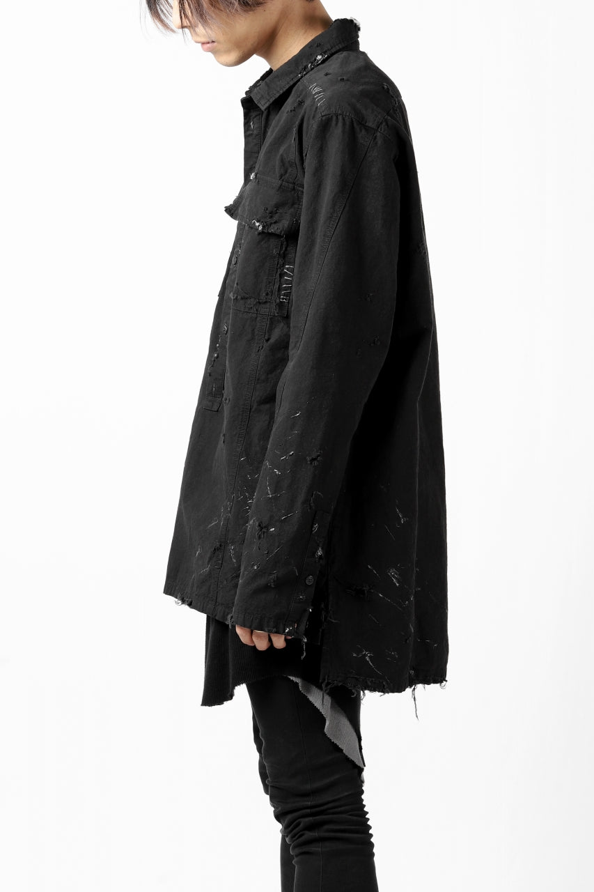画像をギャラリービューアに読み込む, RESURRECTION x LOOM Re-production ARMY SMOCK SHIRT-JACKET (BLACK)