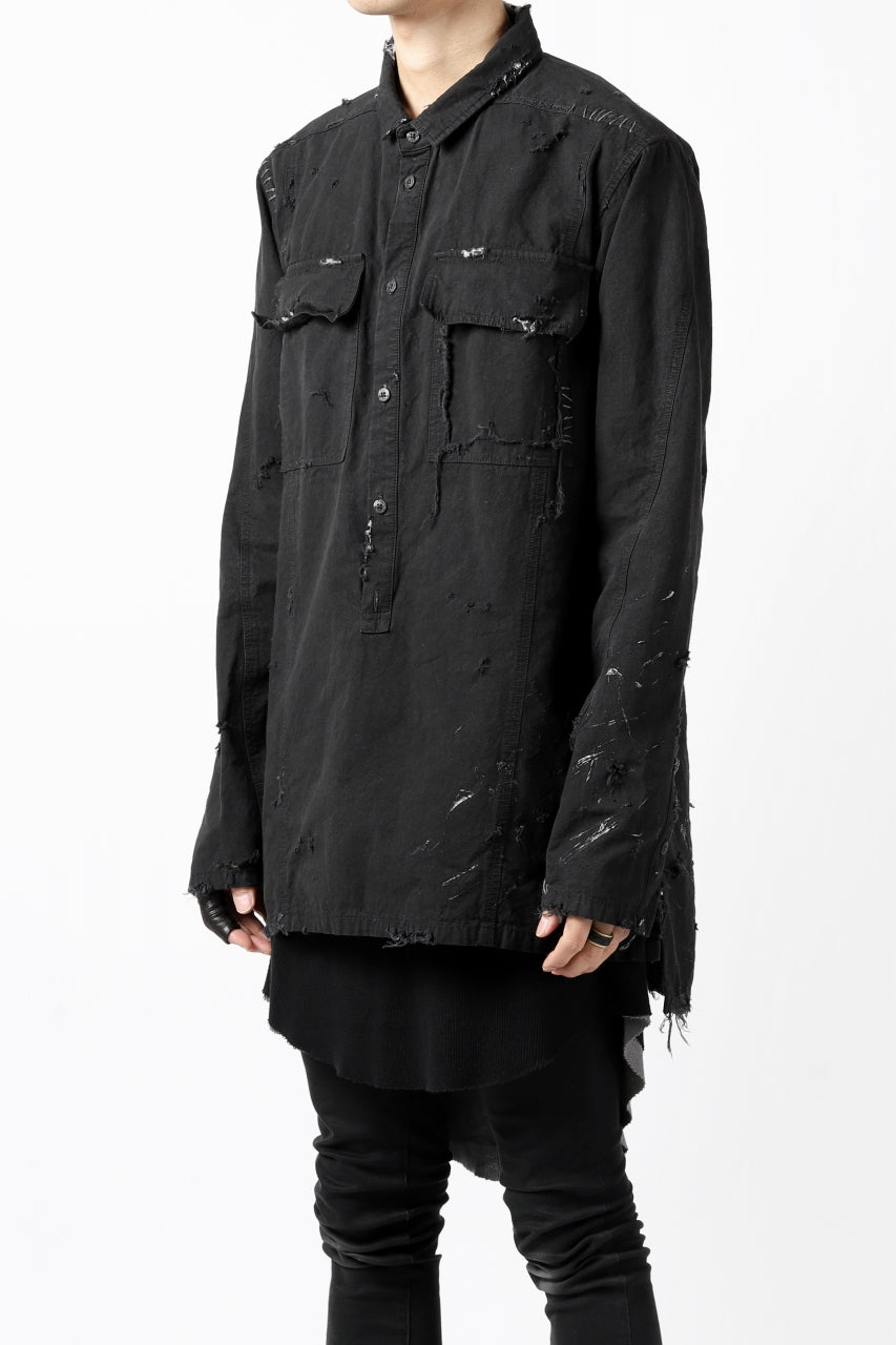 画像をギャラリービューアに読み込む, RESURRECTION x LOOM Re-production ARMY SMOCK SHIRT-JACKET (BLACK)