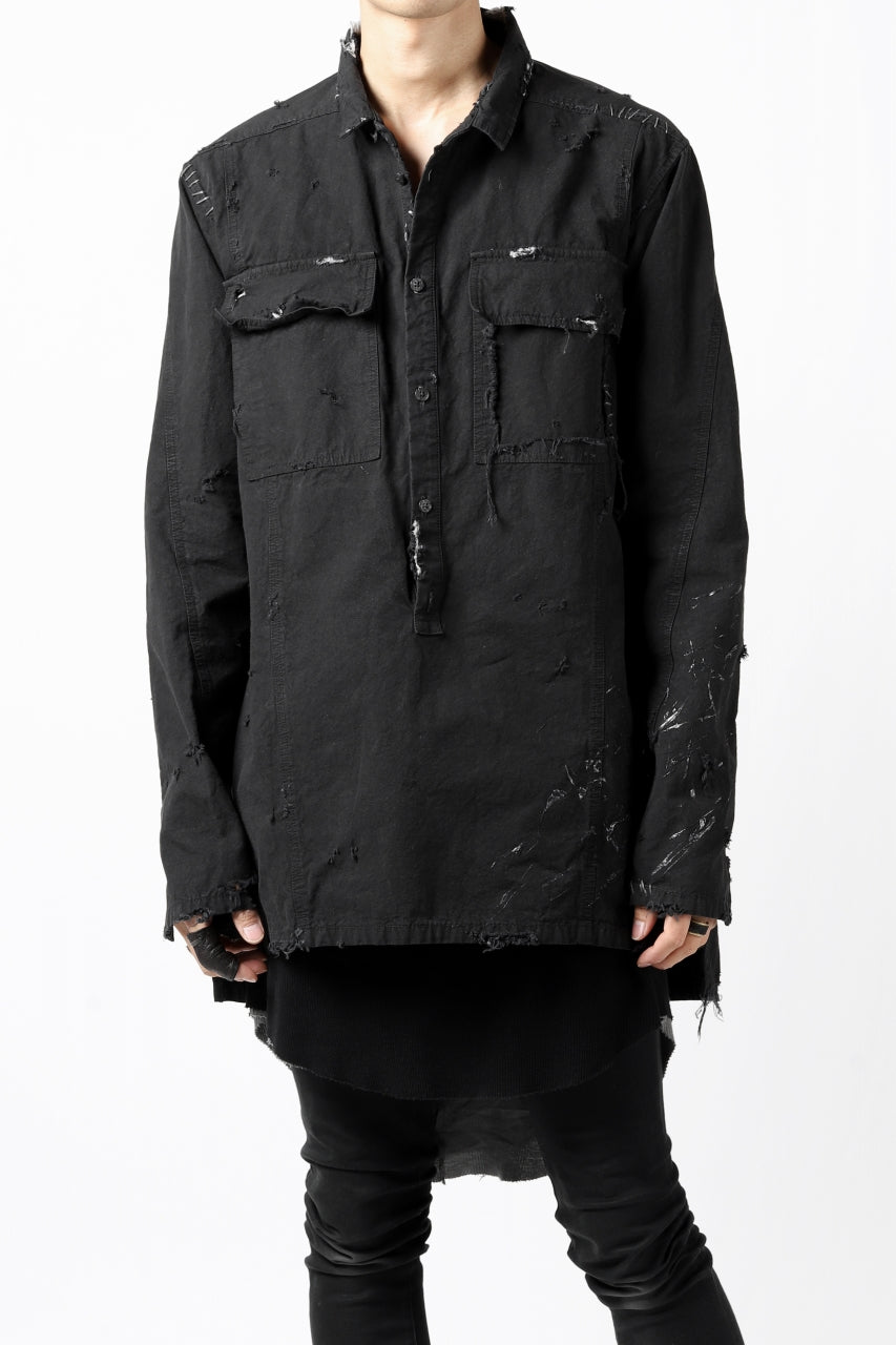 画像をギャラリービューアに読み込む, RESURRECTION x LOOM Re-production ARMY SMOCK SHIRT-JACKET (BLACK)