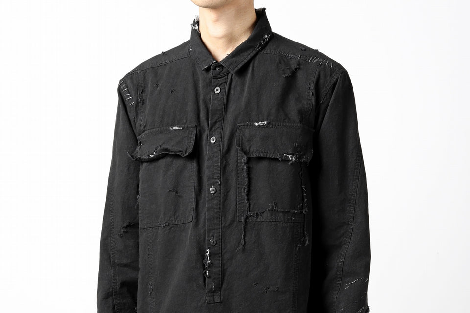 画像をギャラリービューアに読み込む, RESURRECTION x LOOM Re-production ARMY SMOCK SHIRT-JACKET (BLACK)