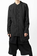 画像をギャラリービューアに読み込む, RESURRECTION x LOOM Re-production ASYMMETRY LINEN SHIRT (BLACK)