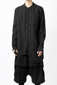 画像をギャラリービューアに読み込む, RESURRECTION x LOOM Re-production ASYMMETRY LINEN SHIRT (BLACK)
