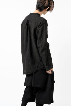 画像をギャラリービューアに読み込む, RESURRECTION x LOOM Re-production ASYMMETRY LINEN SHIRT (BLACK)