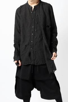 画像をギャラリービューアに読み込む, RESURRECTION x LOOM Re-production ASYMMETRY LINEN SHIRT (BLACK)