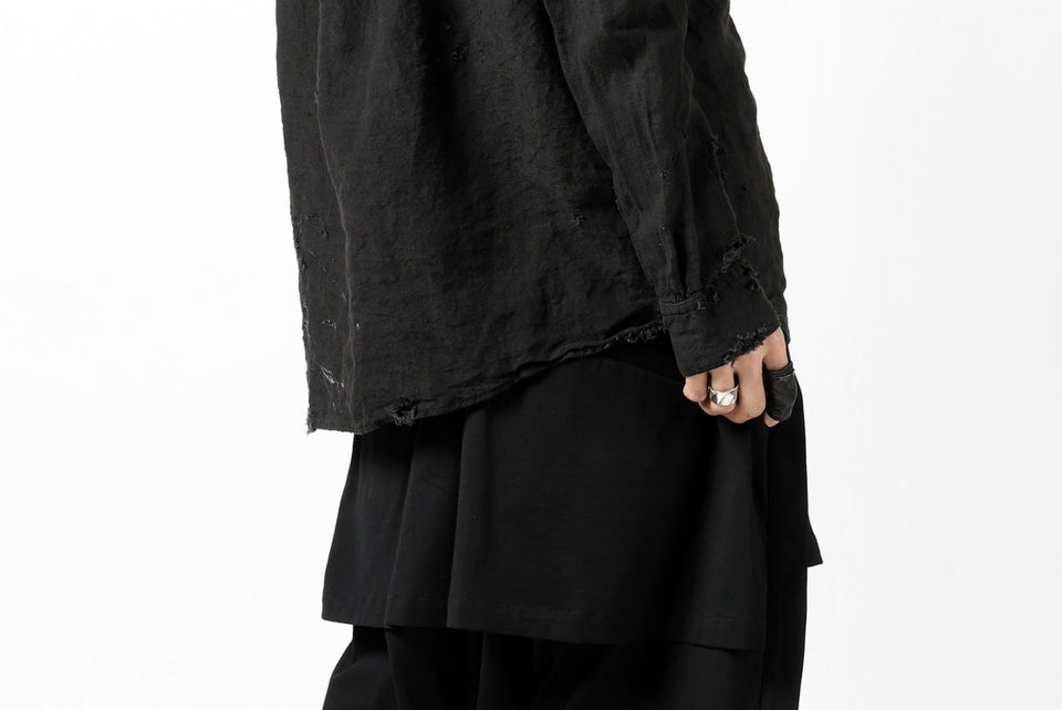 画像をギャラリービューアに読み込む, RESURRECTION x LOOM Re-production ASYMMETRY LINEN SHIRT (BLACK)