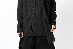 画像をギャラリービューアに読み込む, RESURRECTION x LOOM Re-production ASYMMETRY LINEN SHIRT (BLACK)