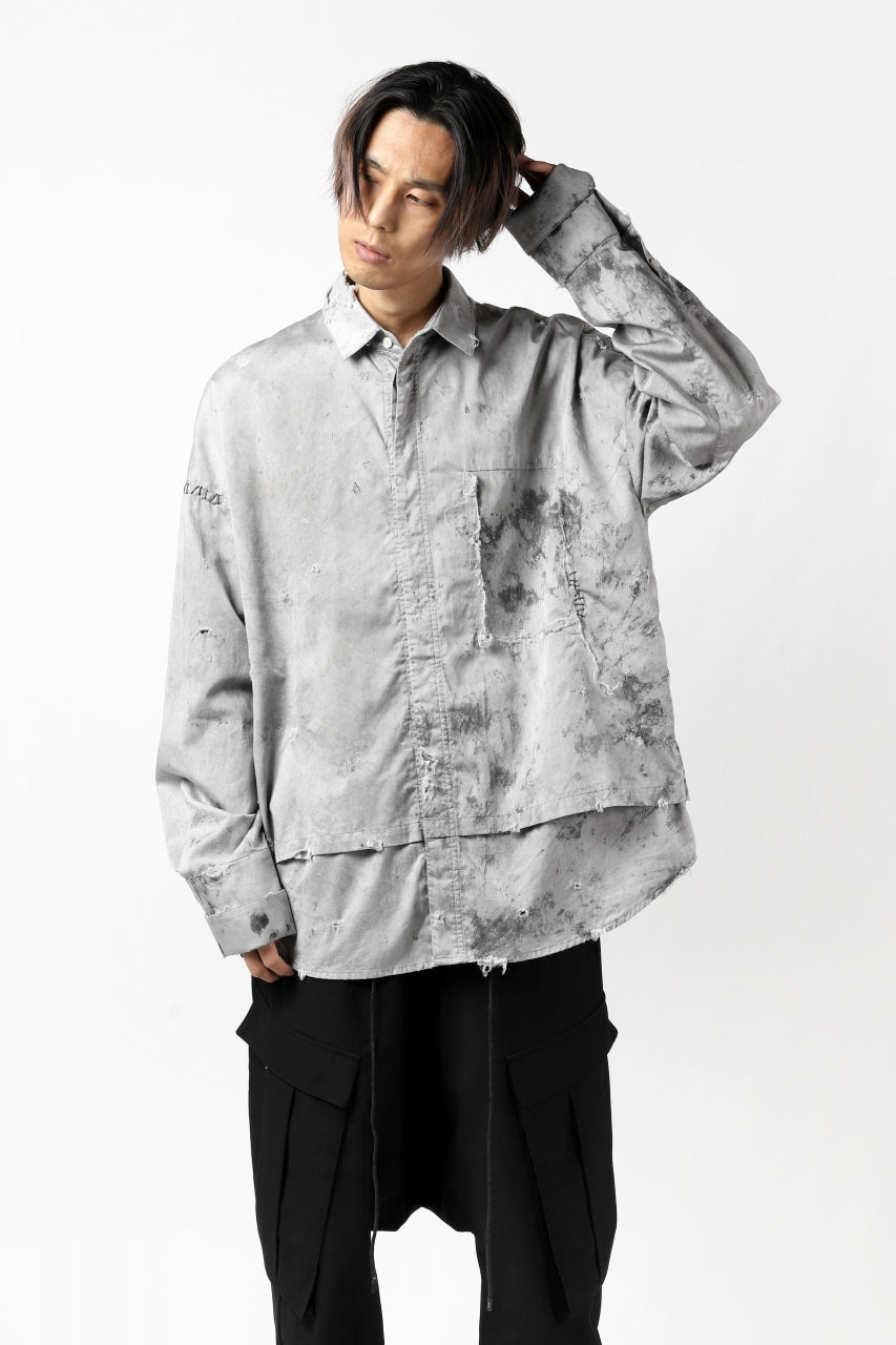 画像をギャラリービューアに読み込む, RESURRECTION x LOOM Re-production DYEING OVERFIT SHIRT (GRAY)