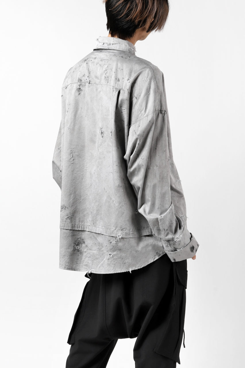 画像をギャラリービューアに読み込む, RESURRECTION x LOOM Re-production DYEING OVERFIT SHIRT (GRAY)