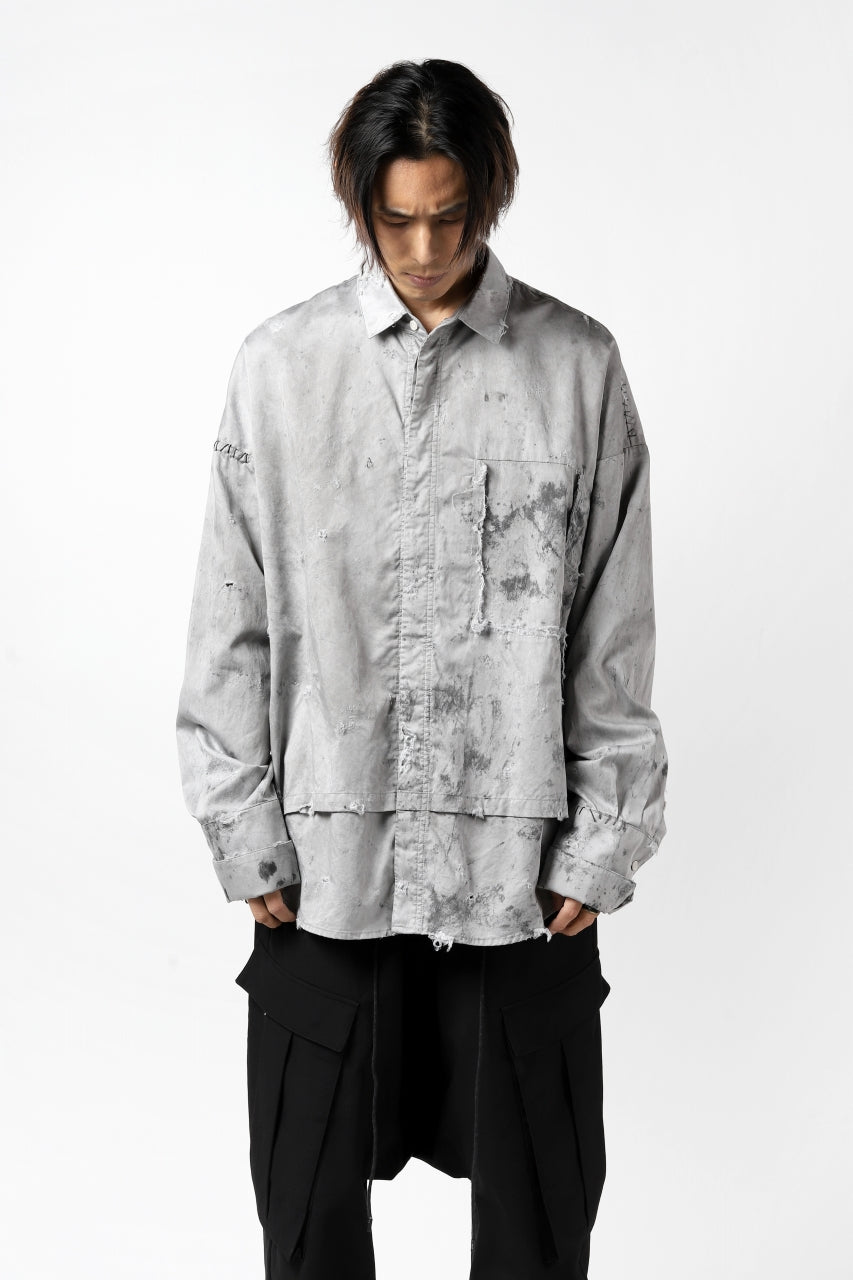 画像をギャラリービューアに読み込む, RESURRECTION x LOOM Re-production DYEING OVERFIT SHIRT (GRAY)