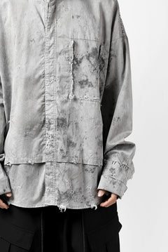 画像をギャラリービューアに読み込む, RESURRECTION x LOOM Re-production DYEING OVERFIT SHIRT (GRAY)
