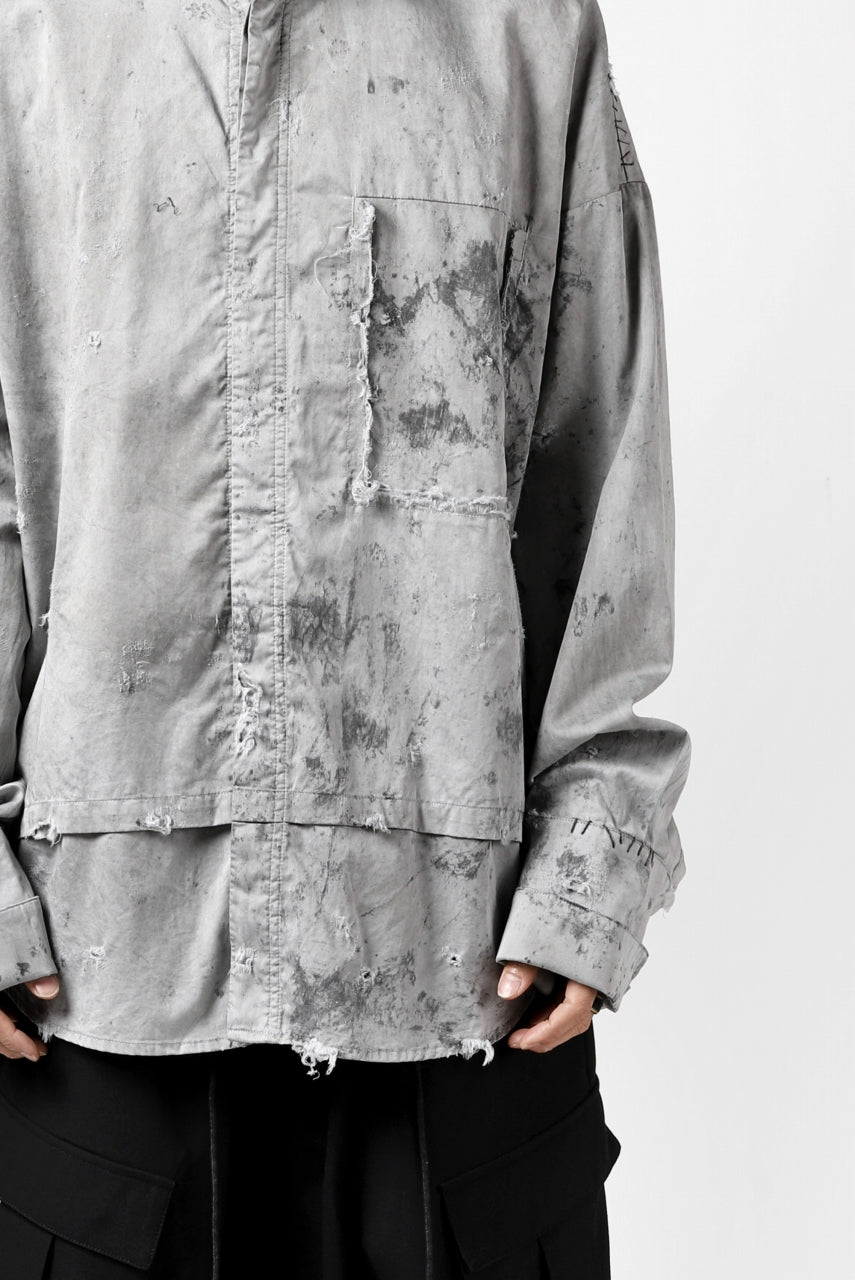 画像をギャラリービューアに読み込む, RESURRECTION x LOOM Re-production DYEING OVERFIT SHIRT (GRAY)