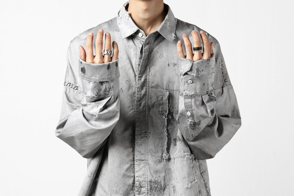 画像をギャラリービューアに読み込む, RESURRECTION x LOOM Re-production DYEING OVERFIT SHIRT (GRAY)