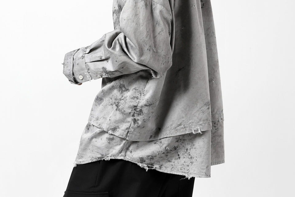 画像をギャラリービューアに読み込む, RESURRECTION x LOOM Re-production DYEING OVERFIT SHIRT (GRAY)