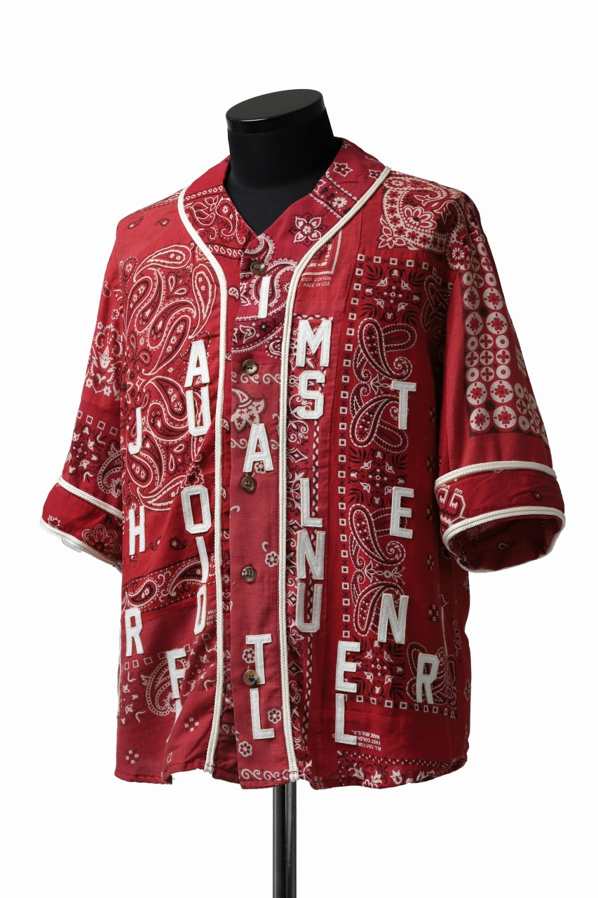 画像をギャラリービューアに読み込む, READYMADE BANDANA BASEBALL SHIRT (RED ASORT #A)