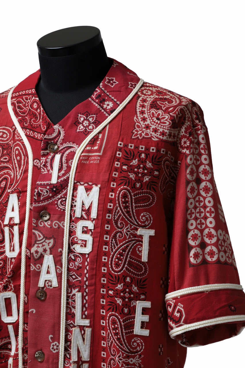 画像をギャラリービューアに読み込む, READYMADE BANDANA BASEBALL SHIRT (RED ASORT #A)