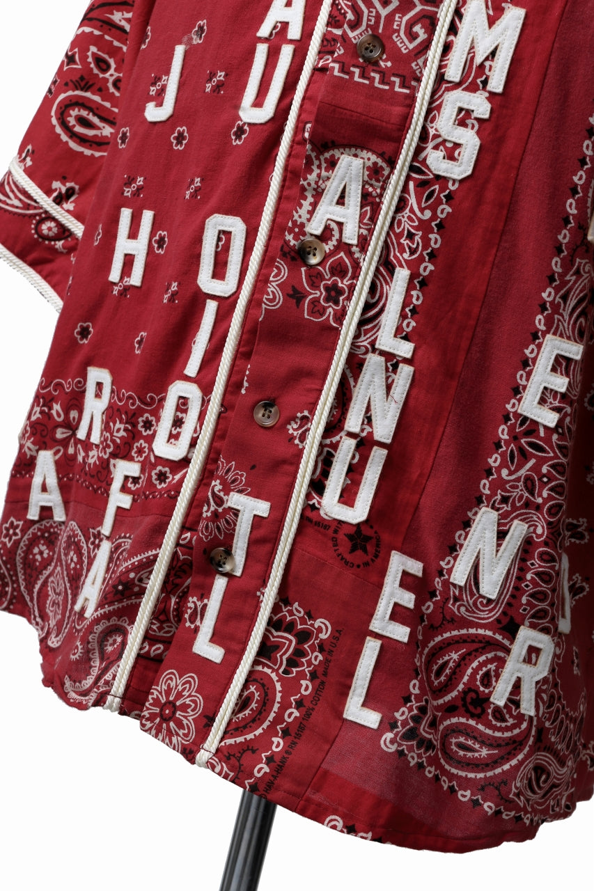 画像をギャラリービューアに読み込む, READYMADE BANDANA BASEBALL SHIRT (RED ASORT #B)
