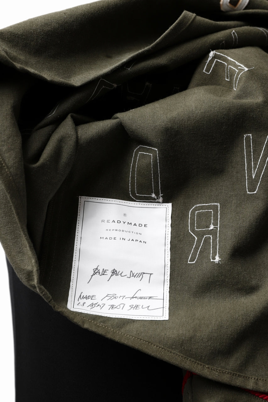 画像をギャラリービューアに読み込む, READYMADE MILITARY BASEBALL SHIRT (KHAKI GREEN #B)