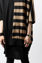 画像をギャラリービューアに読み込む, N/07 OVERFIT DOLMAN T-SHIRT / HORIZONTAL PANELED (BLACK×DARK CAMEL)