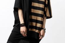 画像をギャラリービューアに読み込む, N/07 OVERFIT DOLMAN T-SHIRT / HORIZONTAL PANELED (BLACK×DARK CAMEL)