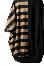 画像をギャラリービューアに読み込む, N/07 OVERFIT DOLMAN T-SHIRT / HORIZONTAL PANELED (BLACK×DARK CAMEL)