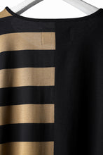 画像をギャラリービューアに読み込む, N/07 OVERFIT DOLMAN T-SHIRT / HORIZONTAL PANELED (BLACK×DARK CAMEL)