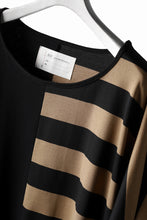 画像をギャラリービューアに読み込む, N/07 OVERFIT DOLMAN T-SHIRT / HORIZONTAL PANELED (BLACK×DARK CAMEL)
