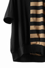 画像をギャラリービューアに読み込む, N/07 OVERFIT DOLMAN T-SHIRT / HORIZONTAL PANELED (BLACK×DARK CAMEL)