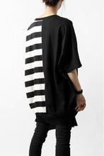 画像をギャラリービューアに読み込む, N/07 OVERFIT DOLMAN T-SHIRT / HORIZONTAL PANELED (BLACK×IVORY)
